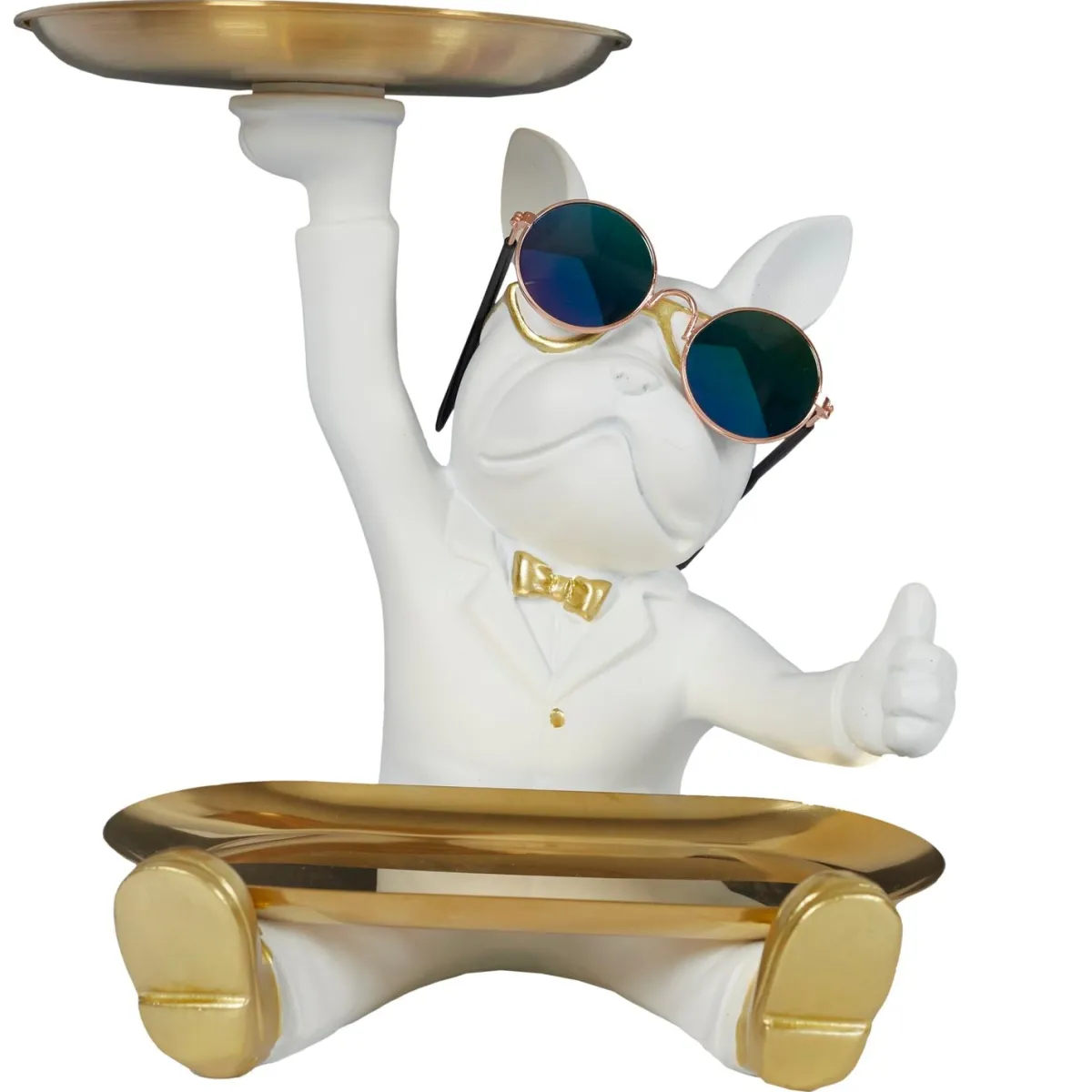La Chaise Longue VIDE POCHES BOULEDOGUE 2 PLATEAUX BLANC Fashion